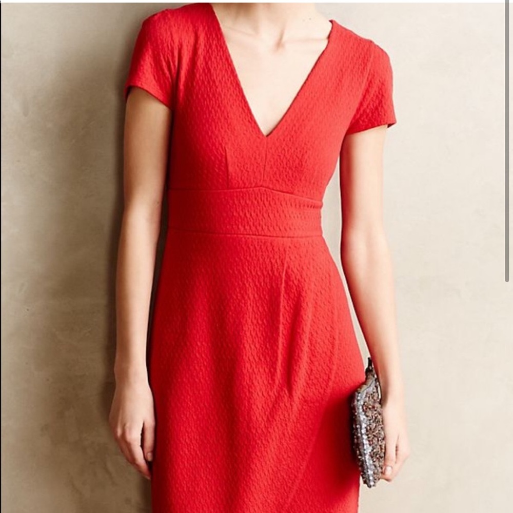 Maeve Textured Red Tulip Dress